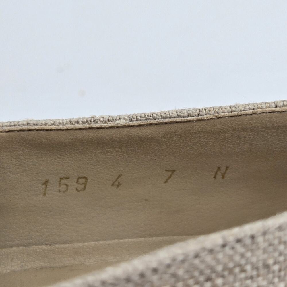 Talbots Loafers Comfort Square Toe Slip On Linen Embr Fabric Sz 7.5N Boho Cottag - Picture 4 of 10
